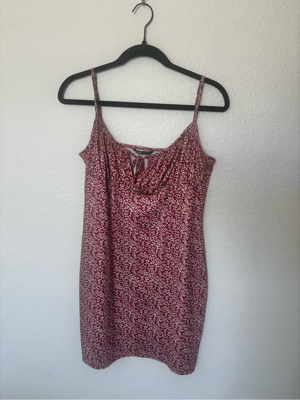 SHEIN Floral Mini Dress Maroon
